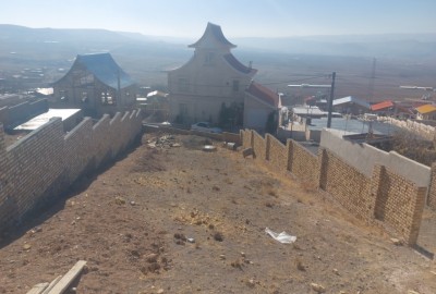 زمین چهار دیواری با جواز ساخت450 متر قزوین کوهین روستای حسام آباد
