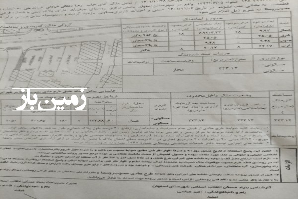 فروش زمین مسکونی تجاری ۲۲۳ متر اصفهان جی شرقی جیلان آباد-2