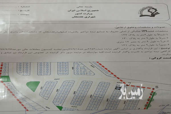 فروش زمین تجاری چهار محال و بختیاری ۸۱ متر هفشجان فناوران-1