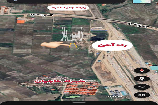 زمین زراعی ۱۸۶۱ متر در خشکه دهنه سند شش دانگ-2