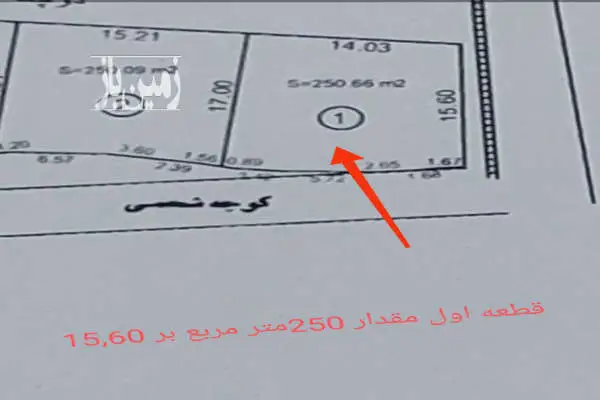 زمین ۲۵۰ متر مسکونی دو نبش بر آسفالت در حسن رود - تصویر 2