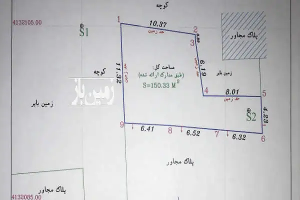 زمین مسکونی ۱۵۱ متر دارای مجوز ساخت در رکن سرا توچی پایبست - تصویر 3