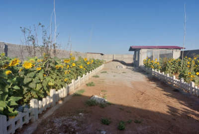 باغچه ۶۰۰ متری اول روستای اخترآباد تکمیل شده با درختان مثمر