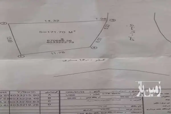 زمین مسکونی ۱۲۰ متری دونبش وسط محل قادیکلای بزرگ - تصویر 2