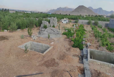 زمین باغ روبروی مسکن مهر فولاد شهر محله پنج ۵۰۰ متر