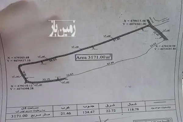 زمین کشاورزی ۳۱۷۱ متر در شیرود روستای عظیمیه چالکش - تصویر 4