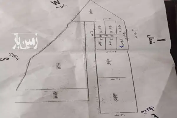 زمین در شهرک امام حسین ساری ۱۵۰ متر - تصویر 3