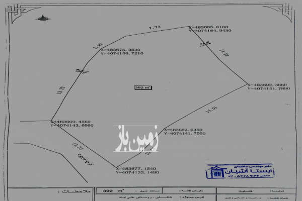 زمین ۳۹۲ متری واقع در روستای علی آباد-1