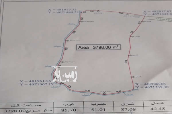 فروش ۳۸۰۰ متر زمین کوهپایه ای واقع در تنکابن-2