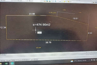 زمین مسکونی ورودی روستای کته پشت ۴۷۵ متر