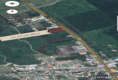 زمین کشاورزی بر جاده ی اصلی آمل به محمودآباد ۳۲۰۰ متر