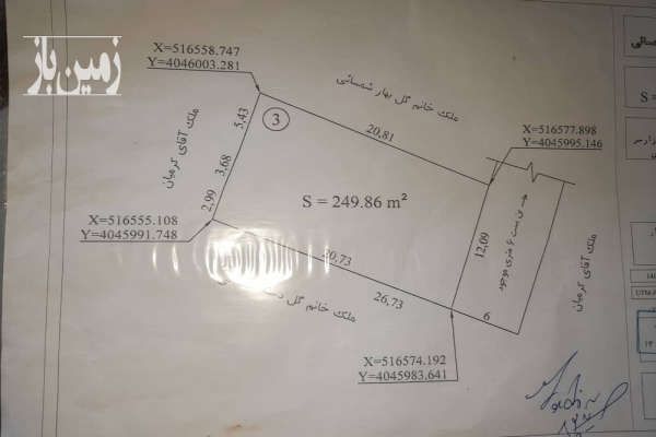 زمین در مازندران کلاردشت بازارسر ۲۵۰ متر-1