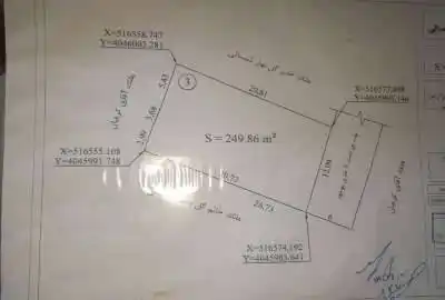 زمین در مازندران کلاردشت بازارسر ۲۵۰ متر