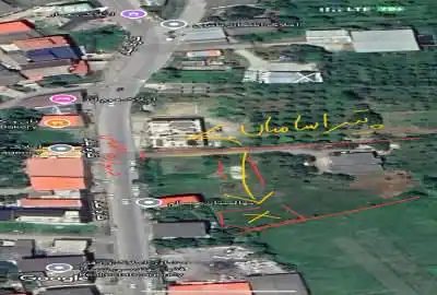 زمین مسکونی پلاک ۲ جاده اصلی با ۳۳۶ متر جواز دو واحد