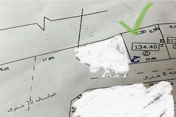 زمین در بلوار بسیج تا سه طبقه قابل ساخت ۱۳۵ متر-2