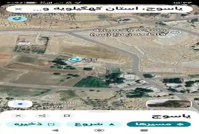 فروش زمین مسکونی حصار کشی شده دشت روم یاسوج ۷۱۴ متر