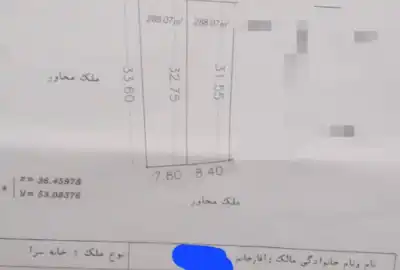فروش زمین ۲۸۸ متر سرخیابان اصلی پهنه کلا شمالی