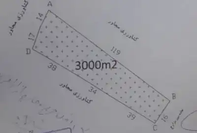 فروش ۳۰۰۰ متر زمین یک قطعه بعداز پشت مرغداری